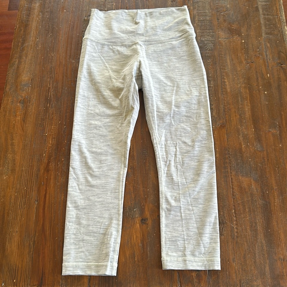 lululemon athletica Light Gray Striped Leggings